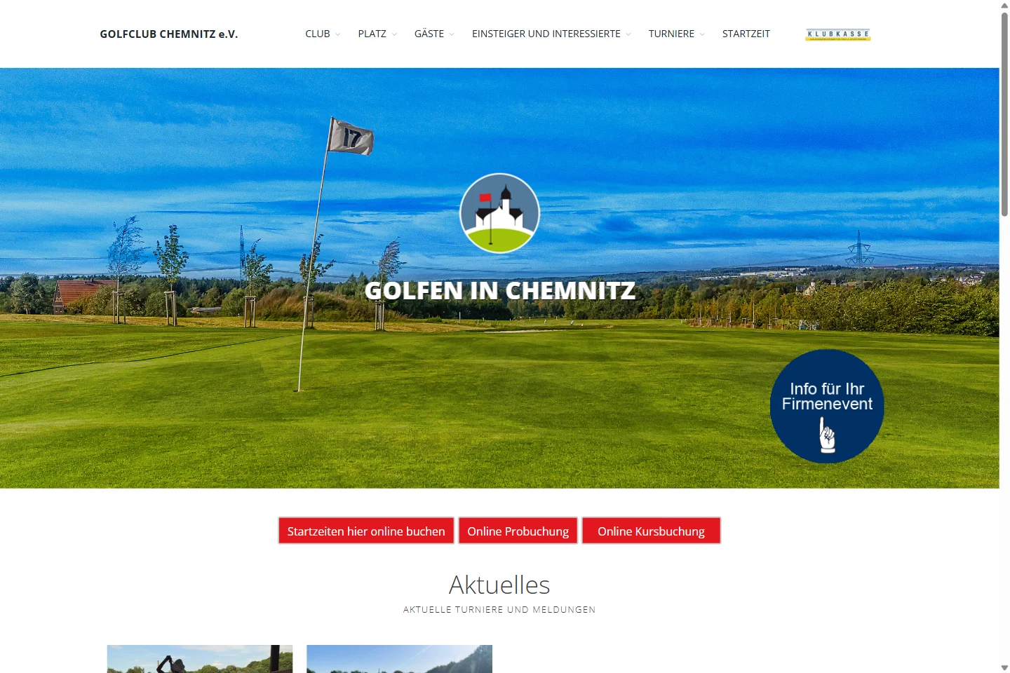 Website von Golfclub Chemnitz e.V.